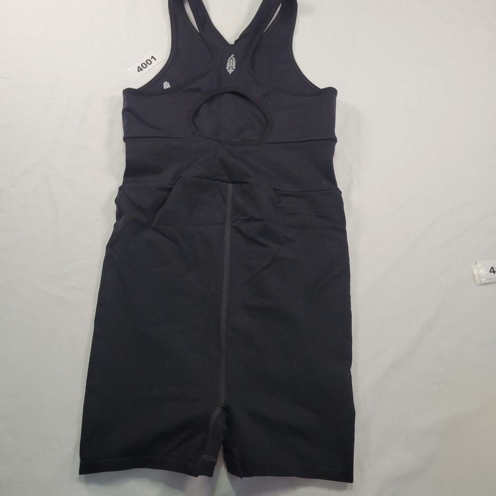 Free Movement Black Ribbed Bodysuit Unitard Tank Shorts XS Activewear Workout